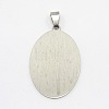 DIY Materials 201 Stainless Steel Flat Oval Hand Stamping Blank Tag Pendants STAS-O044-124-2