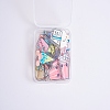 24Pcs 6 Style Transparent Printed Acrylic Pendants TACR-SZ0001-19-2