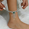 Bowknot Tassel Alloy Rhinestone Anklets for Women WGEE1E3-03-2