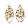 Brass Filigree Pendants KK-T038-338G-02-2