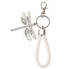 Alloy Enamel & Crystal Rhinestone & PU Leather Strap Keychain KEYC-YW00306-01-1