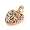 Brass Micro Pave Cubic Zirconia Pendants KK-C076-29V-G02-2