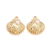 Rack Plating Alloy and ABS Imitation Pearl Pendants PALLOY-T096-03G-1