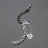 Two Tone Peace Symbol & Quote Charm Bracelets FS-WGFBFF4-02-4