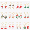 12 Pairs 12 Style 304 Stainless Steel Christmas Dangle Leverback Earrings EJEW-SC0001-34-1