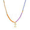 Rainbow Gradient Glass Seed Beaded Necklaces AF2375-26-1