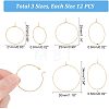 Unicraftale 36Pcs 3 Size Ion Plating(IP) 316 Surgical Stainless Steel Hoop Earrings Findings STAS-UN0039-40-4