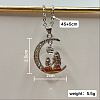 Mother's Day Alloy with Rhinestone Mother Daughter Moon Pendant Necklaces FS-WGC883C-01-3