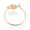 Flower Brass Micro Pave Clear Cubic Zirconia Cuff Ring Settings KK-T076-79G-3