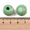 Printed Wood European Beads WOOD-G029-07C-3