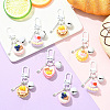 8Pcs Resin Cake & Iron Bell & Alloy Fork Pendant Decorations HJEW-YW00279-4