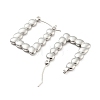 Rectangle Bubble 304 Stainless Steel Hoop Earrings for Women EJEW-C067-09P-2