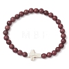 Natural Wood Beads Stretch Bracelets for Women BJEW-JB11338-04-2