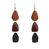 Wood & Iron Dangle Earrings for Women WGF6A18-01-5