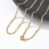 Ion Plating(IP) 304 Stainless Steel Figaro Chain Necklaces STAS-K168-01G-4