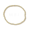 Brass Round Beaded Stretch Bracelets for Men Women BJEW-B148-05A-PG-4