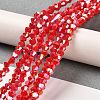 Opaque Solid Color Electroplate Glass Beads Strands GLAA-F029-P4mm-A02-4