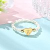 Natural Freshwater Pearl & 304 Stainless Steel Bead Finger Rings RJEW-FS00001-24-4