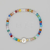 Handmade Bohemian Colorful Faceted Rondelle Glass Beaded Stretch Bracelets UI5654-16-1