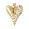 Brass Micro Pave Clear Cubic Zirconia Pendants KK-S392-02G-1