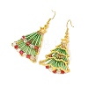 Christmas Glass & Alloy Dangle Earrings EJEW-JE07527-4