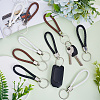 CRASPIRE 24Pcs 3 Colors Imitation Leather Keychain KEYC-CP0001-21-4