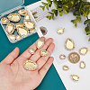  24Pcs 4 Style Brass Cabochon Connector Setting RB-PH0001-18G-6
