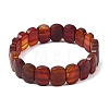 Dyed & Heated Natural Carnelian Beaded Stretch Bracelets for Unisex G-K303-01I-4