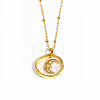 Brass & Epoxy Resin Glitter Powder Pendant Necklaces for Women WG08644-03-1
