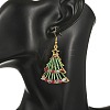 Christmas Glass & Alloy Dangle Earrings EJEW-JE07527-2