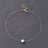 Natural Pearl Pendant Necklace with Nylon Wire for Women NJEW-JN03830-2