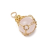 Natural Rose Quartz Pendants PALLOY-JF03396-01-3