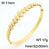 304 Stainless Steel & Crystal Rhinestone Hinged Bangles for Women WGC712A-06-1