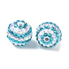 Striped Resin Rhinestone Beads OACR-A037-01D-2