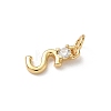 Brass Pave Clear Cubic Zirconia Charms KK-A273-01G-S-2