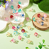 32Pcs 8 Style Glass Pendants PALLOY-TAC0300-5