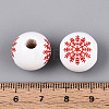 Christmas Spray Painted Schima Wood Beads WOOD-T032-35J-4