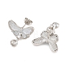 Brass Micro Pave Cubic Zirconia Stud Earring Findings CU-CBAA5EE-03P-B-2