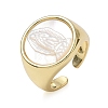 Brass & White Shell Cuff Open Rings KK-CBA56EF-42C-G-4