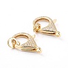 Brass Micro Pave Cubic Zirconia Lobster Claw Clasp ZIRC-I043-34G-02-2
