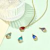 5Pcs 5 Colors Transparent Glass Pendants GLAA-FS0002-74-5