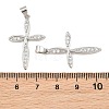 Brass Micro Pave Clear Cubic Zirconia Pendants CU-CBADC6C-01P-3
