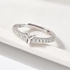 S925 Sterling Silver Adjustable Letter Rings for Women RJEW-M068-01P-Y-5