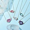 Electroplate Natural Druzy Geode Agate Pendant Necklaces for Women NJEW-JN04730-2