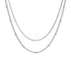 Non-Tarnish 304 Stainless Steel Double-Layer Necklace NJEW-Q321-01P-1