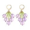 3 Pairs 3 Colors Glass Flower Dangle Earrings EJEW-TA00581-4