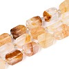 Natural Yellow Hematoid Quartz/Golden Healer Quartz Beads Strands G-C098-A29-01-4