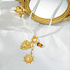 304 Stainless Steel Sacred Heart Sun Pendant White Glass Beaded Necklaces for Women WG88FB4-01-3