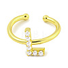 Rack Plating Brass Open Cuff Rings for Women RJEW-F162-01G-L-2