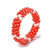 Glass Seed Beads Stretch Rings for Women RJEW-JR00722-4